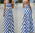 Women's Strapless Striped Dress