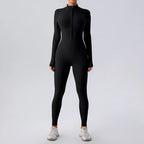 Women's High Elastic Zipper Yoga Jumpsuit