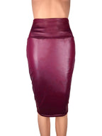Women's Bodycon Leather Midi Skirt