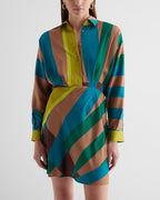 Women's Printed Half Button Shirt Dress