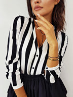 Women's Stripe Button Shirt