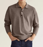 Men's Long Sleeve Button Polo Shirt
