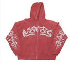 Printed Hoodie Unisex Unisex Hoodie Unbranded Red L