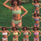 Women's Zebra Stripe Two Piece Bikini Set