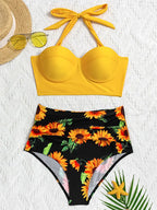 Women's Floral High Waist Bikini Set