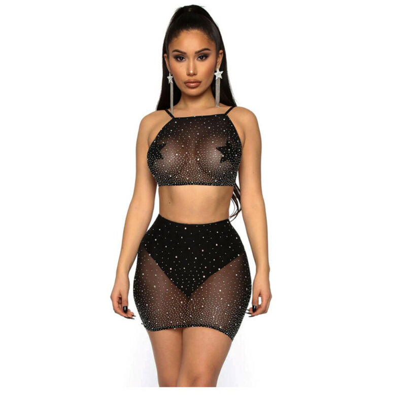 Women's Rhinestone Lingerie Set