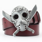 Men's Ghoulish Skull Leather Belt - Casual Style