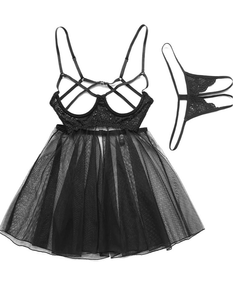 Women's Lingerie Nightdress With Adjustable Straps & Temptation Women's Lingerie Unbranded