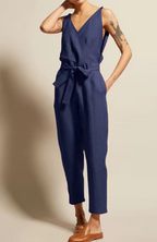 Women's V Neck Sleeveless Jumpsuit