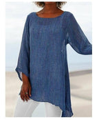 Women's Solid Color Casual Tops With Irregular Sleeves