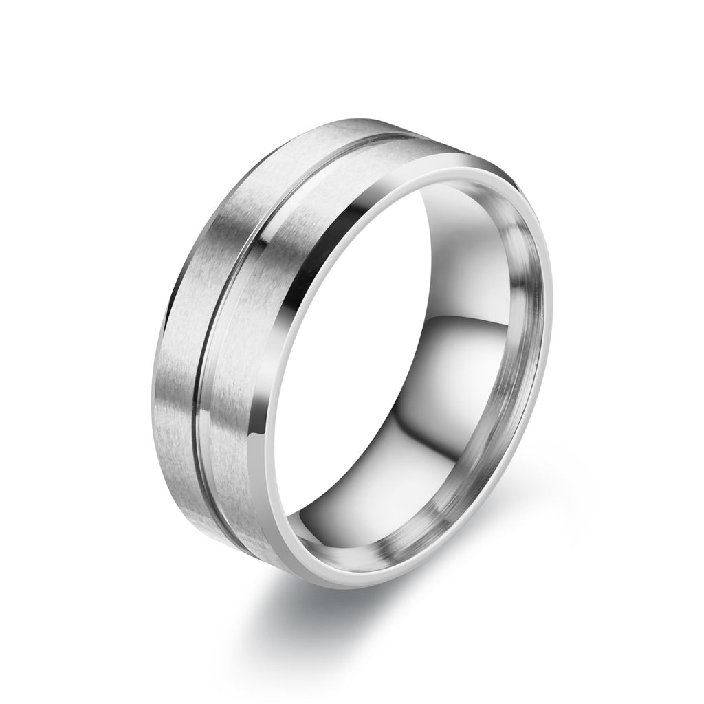Men's Matte Stainless Steel Ring
