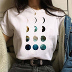 Women's Aesthetic Universe Planets Graphic T Shirt