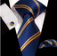 Men's Striped Tie Set With Pocket Square & Cufflinks