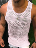 Men's Breathable Polyester Fiber Tank Top for Gym Training