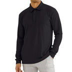 Men's Casual Polo Shirt with Vertical Stripes