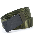 Men's Nylon Belt without Teeth or Holes ILLUSION CO Green