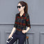 Women's Plaid Long Sleeve Shirt Women's Shirt Unbranded Red S