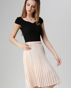 Women's Pleated Vintage High Waist Midi Skirt