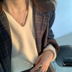 Korean Style Loose V-Neck Knit Sweater for Women