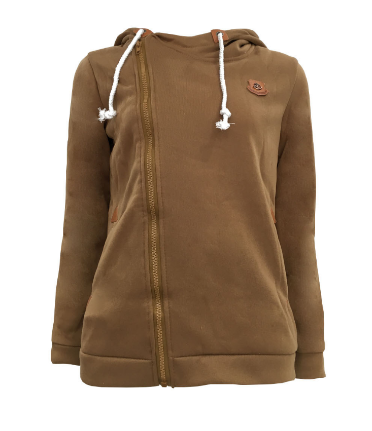 Women's Hooded Cardigan With Side Zipper