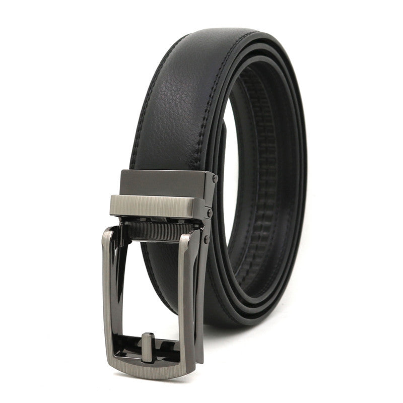 Men's Genuine Leather Automatic Buckle Belt Men's Belt Unbranded Main image