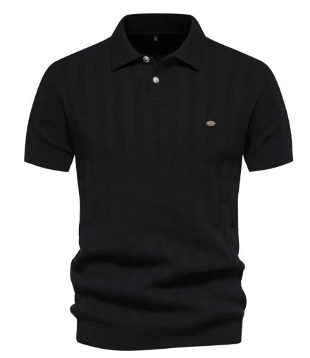 Men's Ribbed Knit Polo Shirt Secondary image