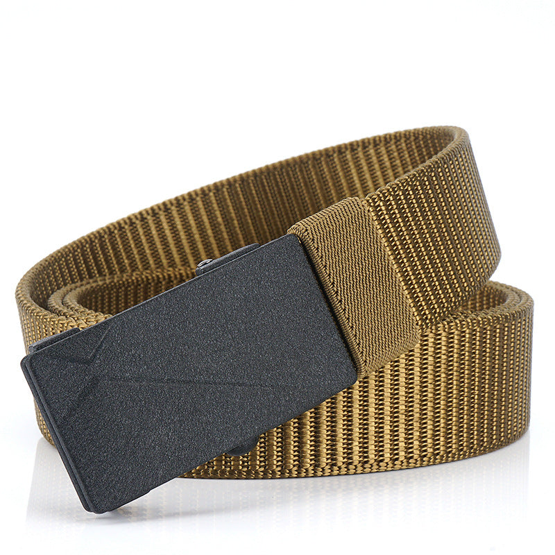 Men's Nylon Belt without Teeth or Holes ILLUSION CO Brown