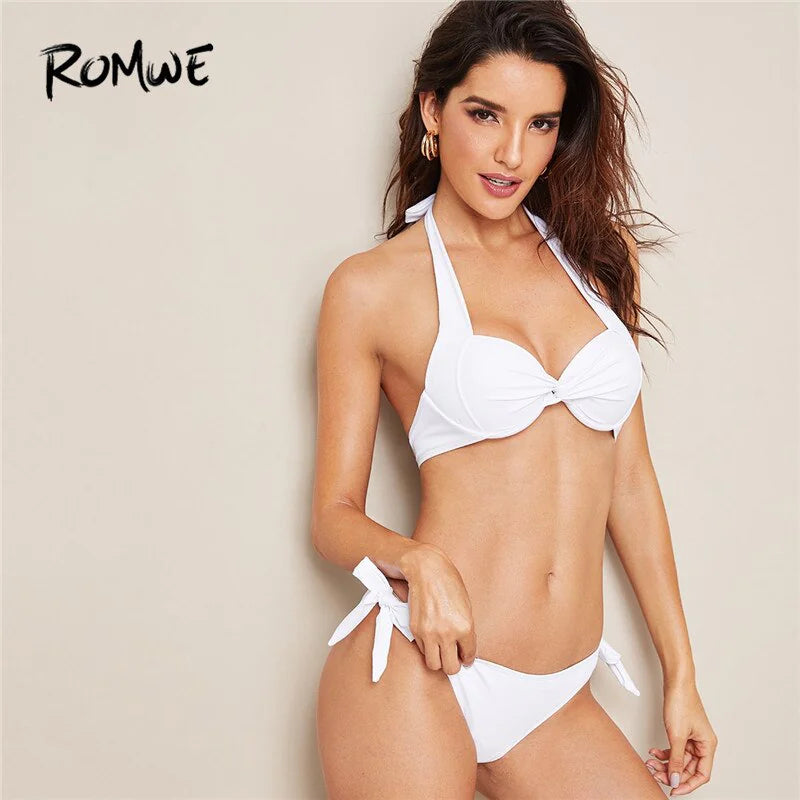 Women's Knotted Bandeau Bikini Set