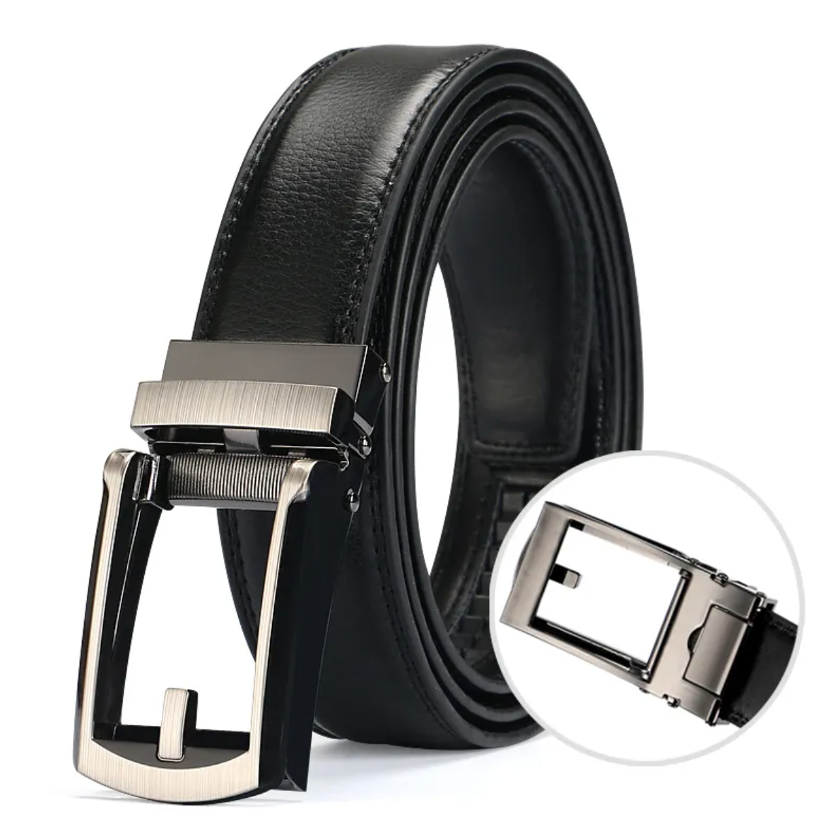 Men's Genuine Leather Automatic Buckle Belt