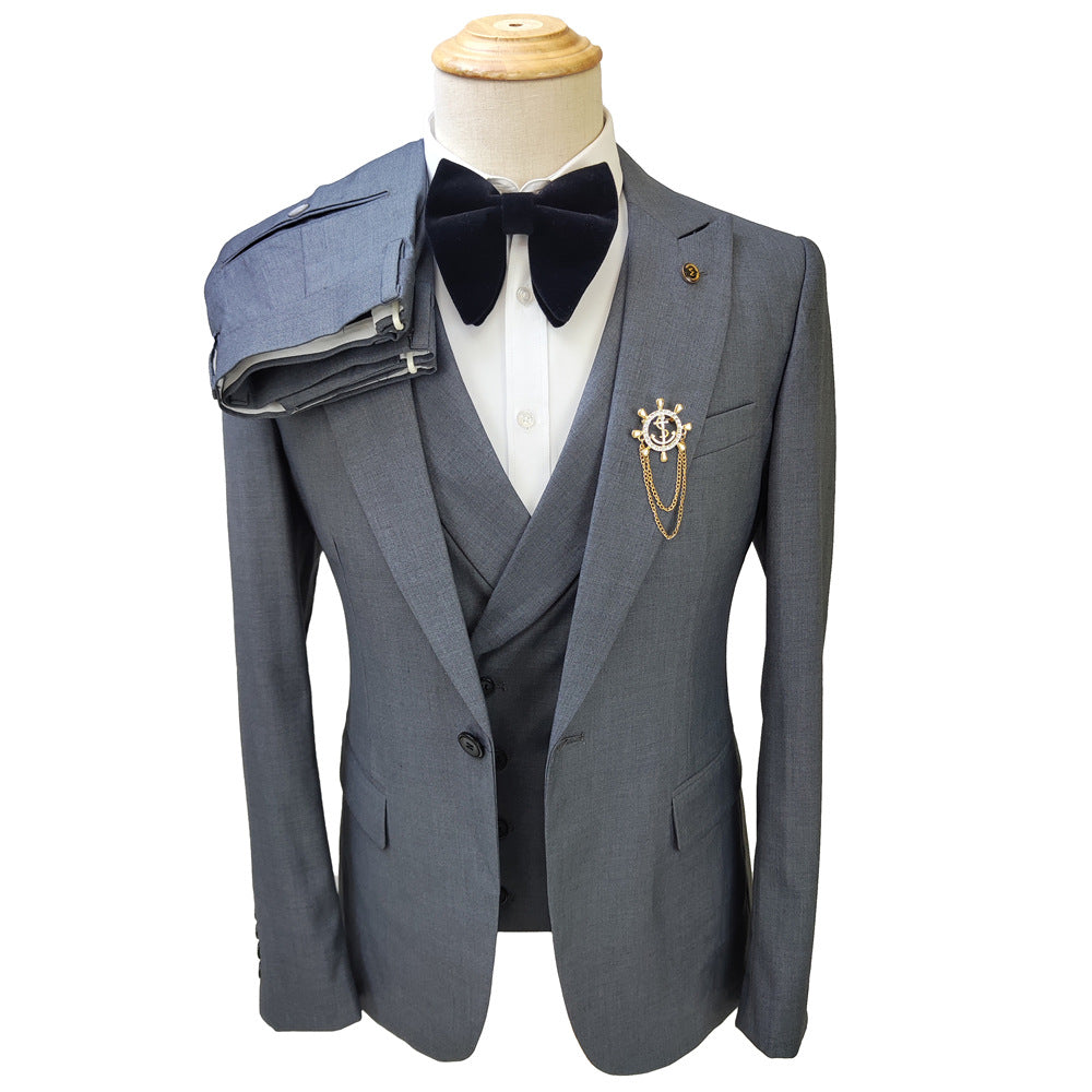 Men's Gray 3 Piece Suit for Weddings and Events Men's Suits & Tuxedos Unbranded Grey M 48/32 Main image