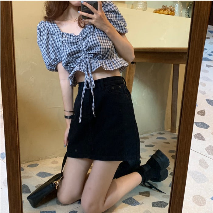 Women's Plaid Short Sleeve Shirt