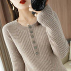 Women's O Neck Warm Sweater ILLUSION CO