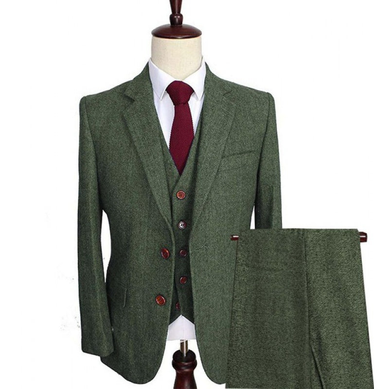 Men's Wool Tweed Tuxedo and Suit Set