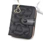 Luxury Mini Coin Wallet for Women - Red & Black Leather