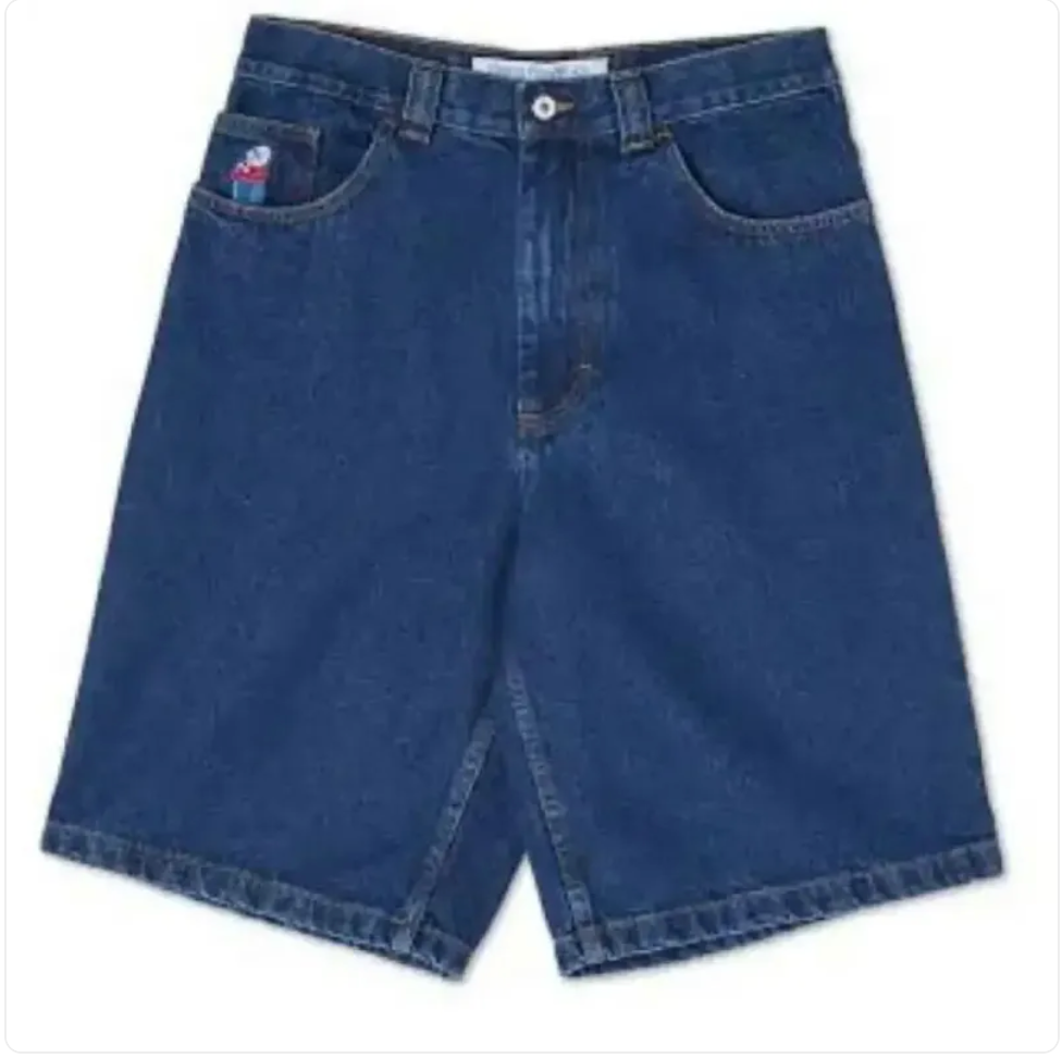 Unisex Cartoon Embroidered Denim Shorts