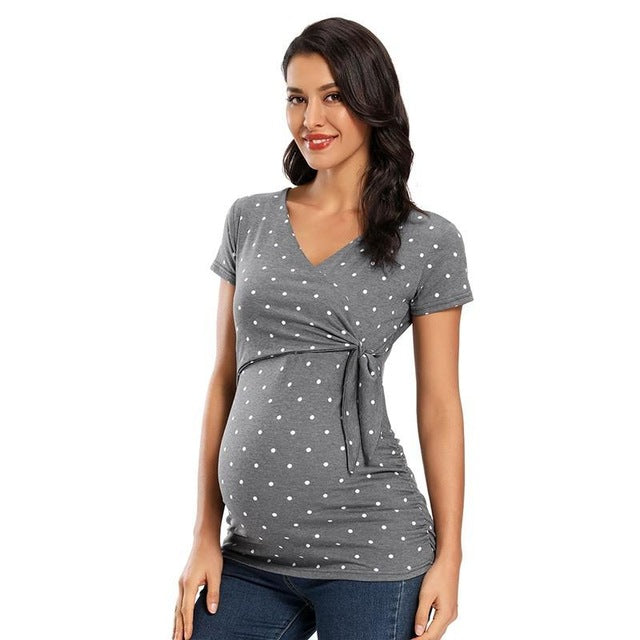 Women's Long Sleeve V Neck Maternity Blouse