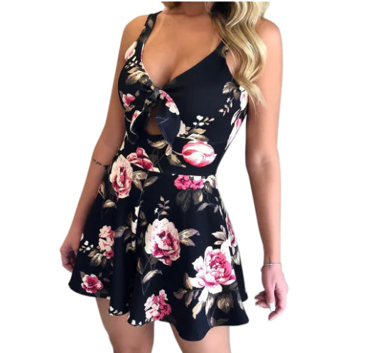 Women's Floral Print Strap Jumpsuit