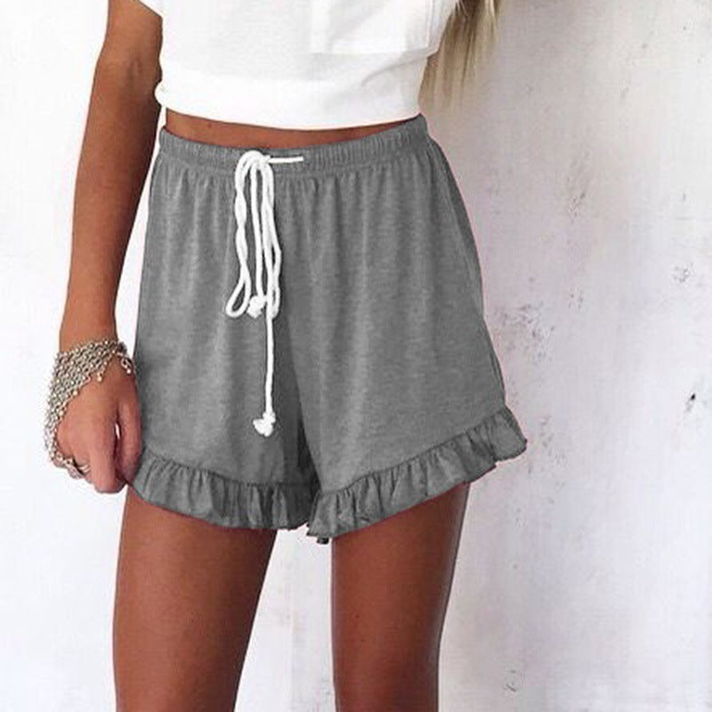 Women's Ruffled Drawstring Shorts