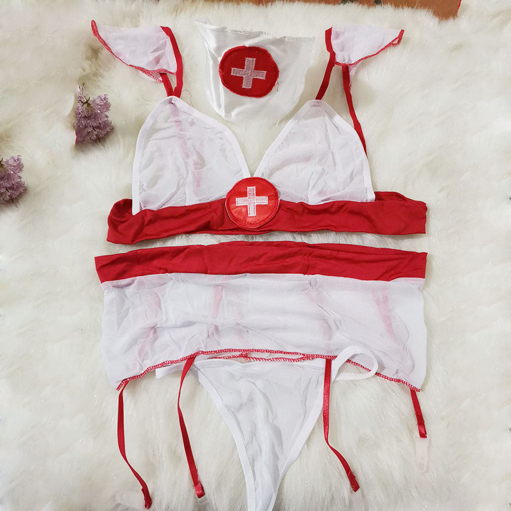 Sexy Nurse Cosplay Costume Dress Set for Roleplay