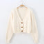 Women's Solid Short Cardigan Sweater Tops