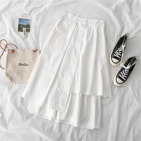 Women's Solid Color A Line High Waist Skirt