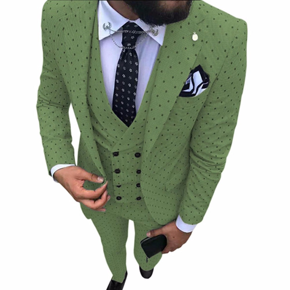 Men's Three-Piece Suit Set for Business and Weddings