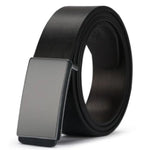 Men's Leather Plate Buckle Belt