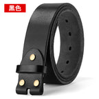 Men's Genuine Leather Belt with 3.8cm Width ILLUSION CO Black / 120cm