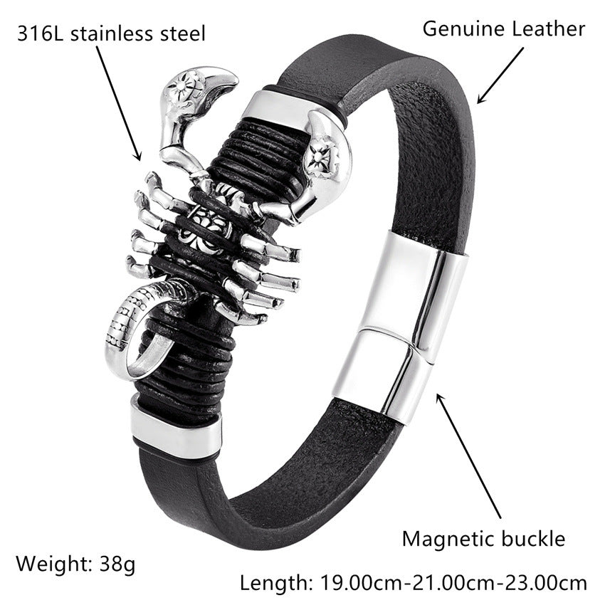 Men's Versatile Handmade Leather Bracelet Men's Bracelet Unbranded