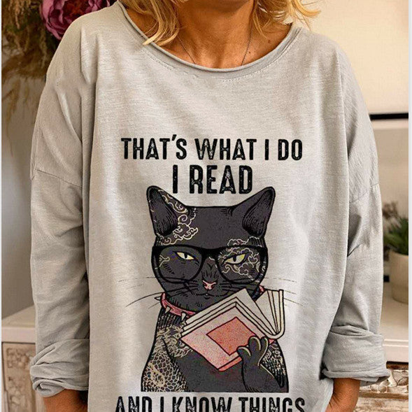 Women's Loose Dynamic Print T Shirt Sweater