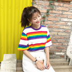 Women's Rainbow Short Sleeve T Shirt