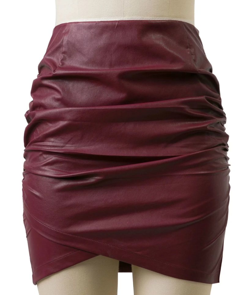Women's Bodycon Midi Leather Skirt