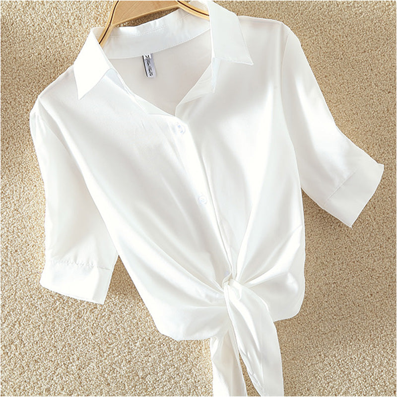 Women's Casual Short Sleeve Cotton Shirt