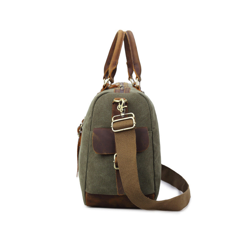 Vintage Leather Travel Bag for Men - Large Capacity